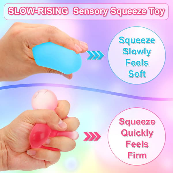 wxsp 4-pak Stress Cube Sensorisk Fidget-legetøj til angstlindring, langsomt stigende Fidget Cube Klemmelegetøj, Squishy Cube fyldt med tyk