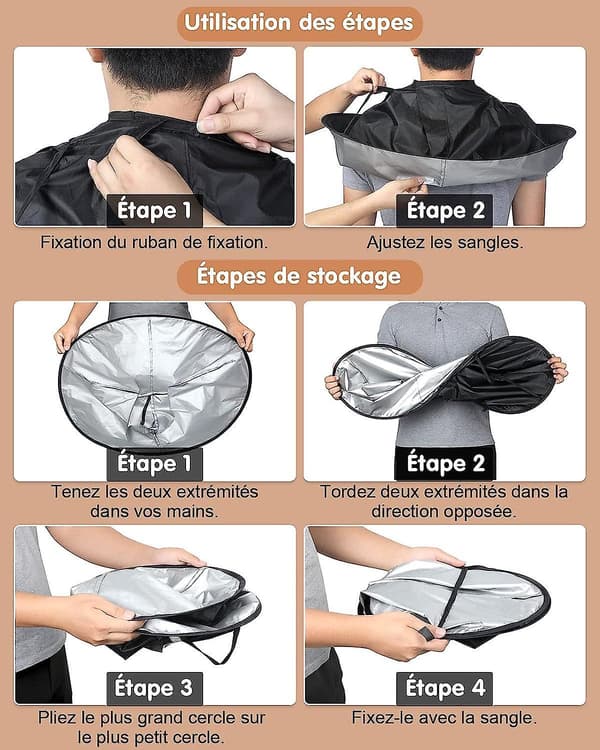 Frisørkapper - Selvklæbende Clip-on Frisørkapper, Barberforklæder, Paraplykapper, Vandtæt Hårstylingstilbehør (60 cm diameter)_tfrf
