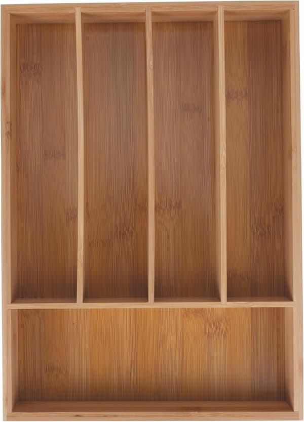 Bambu besticklåda, 5 fack, 24,9 x 33,3 x 4 cm