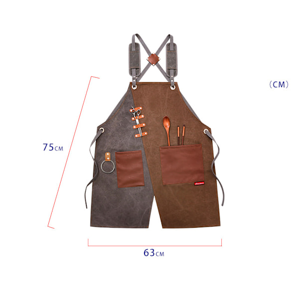 Hageforkle Denimforkle Arbeidsforkle Unisex Størrelse (Grønn og Gul Skulderstropp