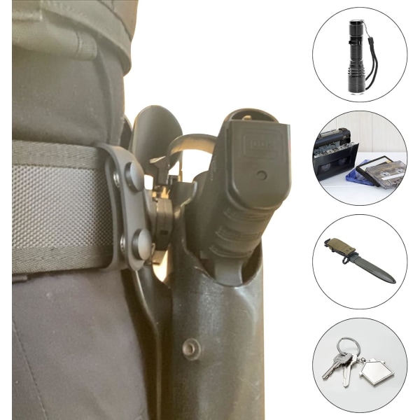 4 stk. PU Læder Duty Belt Keeper og Dobbelt Snap Belt Keeper Loop Duty Keepers Passer til Sikkerhed Taktisk Duty Belt Keepers