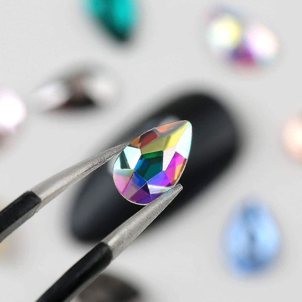 120 st Multi Shapes Glas Crystal Ab Rhinestones För Nail Art Craft, Mix 12 Style Flatback Kristaller 3d Dekorationer Flat Back Stones Gems Set