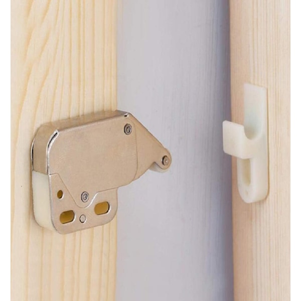 2 st Push To Open Tryckutlösningslås Fjäderbelastat Mini Spetslås Skåpsdörr (Liten storlek - Hakenlås)