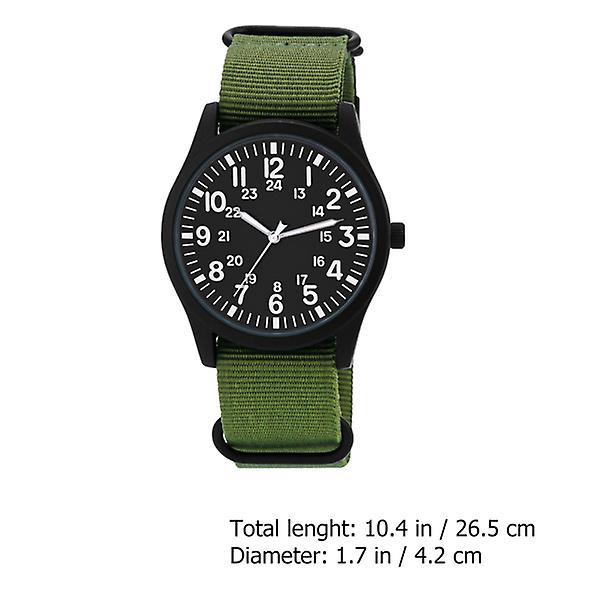 Muodin kelloja Naisten Nahkaremmi Kellon Miesten Kellon Miesten Kelloja Rennomuotoinen Urheilu Miesten Kellon Rannekello Army Green 26.5X4.2CM