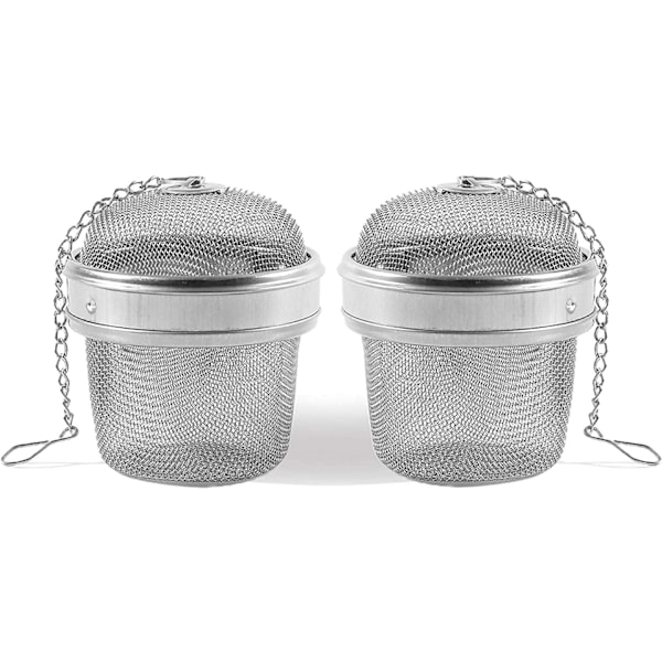 2-pakks rustfritt stål krydderkule te-sil te-infuser krydderkule rustfritt stål filter te-kule
