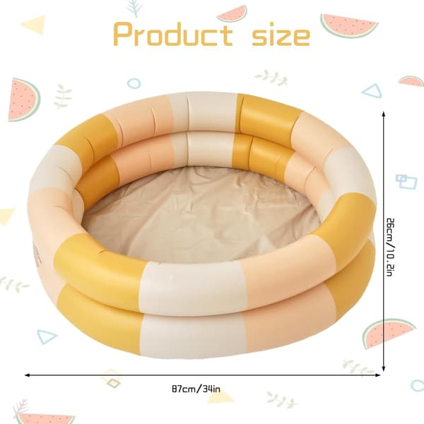 Inflatable children's pool, 2 rings with inflatable safety ring, with inflatable safety bubble bottom (yellow)