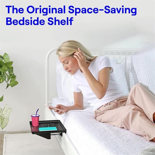 Foldable Bedside Shelf, Bunk Bed Shelf Organizer for Upper Bunk Bed Clip-on Nightstand for Dorm Loft Bed Bedside Shelf Tray