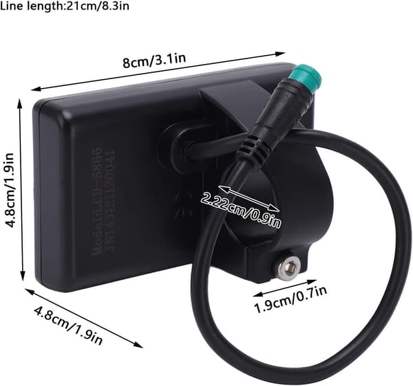 Elcykel LCD-display, Elcykel LCD-displaymätare, S866 Elcykel LCD-display, Elcykel LCD-displaypanel, Vattentät plugg LCD