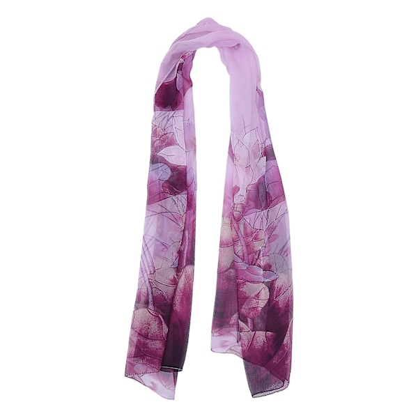 1 stk Vakker Koselig Sjal Mote Tynn Sjal Lotus Mønster Sjal For Kvinner Lilla 160X50X0.1CM Purple 160X50X0.1CM
