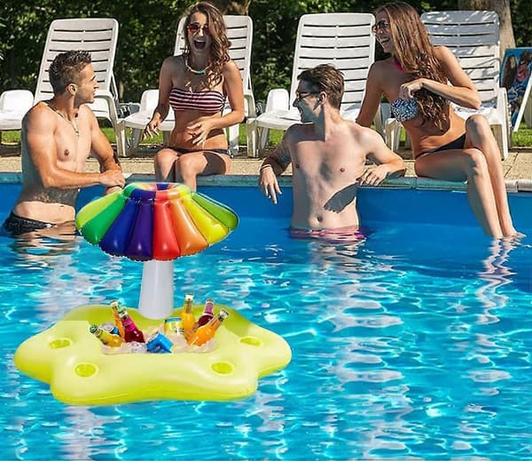 Flytende Poolbar, Poolbøye for Voksne, Oppblåsbar Poolbar, Bøyebar, 95x55x65cm