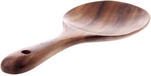 2-pack Rice Scoops Natural Wood Non-stick Rice Scoops Round Shallow Head Kitchen Utensils