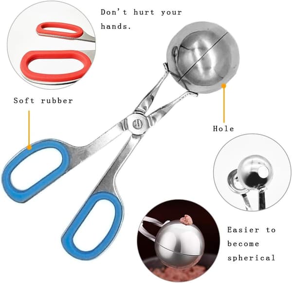 2-pack Non-Stick Meatball Maker with Detachable Anti-Slip Handle
