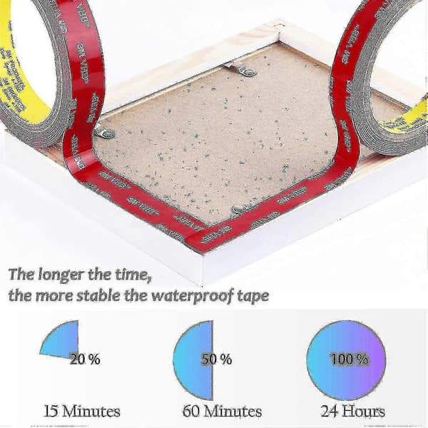 3M VHB Extra Stark Dubbelsidig Tejp 3m X 10mm Svart Vattentät Högtemperaturtålig