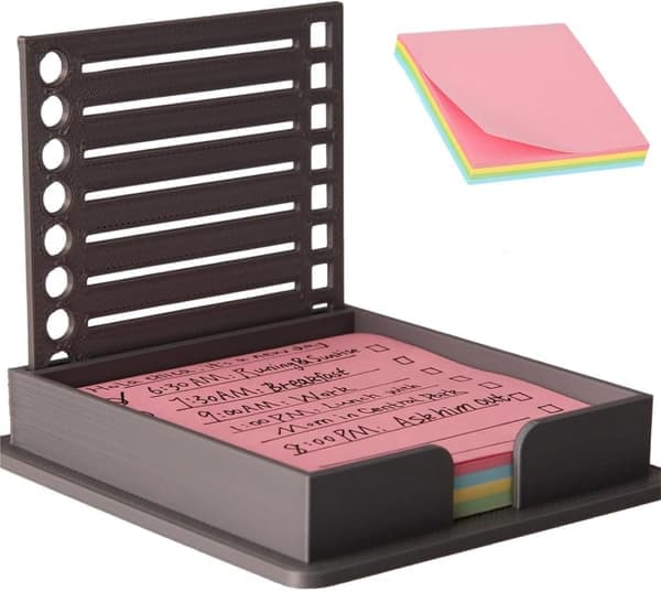 Post-it Stencil 2 stk Post-it-holdere (Post-it-kompatibel, dispenser med stencil & memoholder) (Grå)