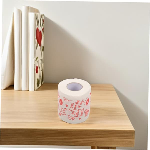 2 stk. dekorative toiletpapirruller til Valentinsdag, blødt badeværelsespapir