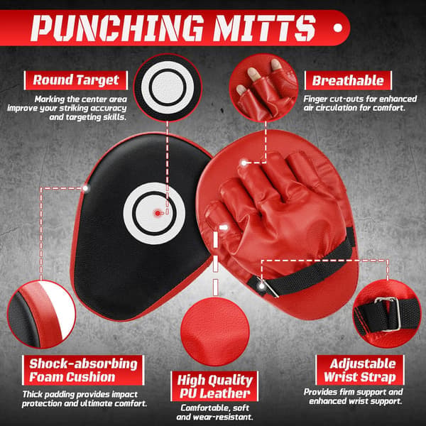 Curved Boxing Pads, Focus Punch Mitts, Training Hand Target Pads, Gloves, Training Focus Pads for Kickboxing [Ho]