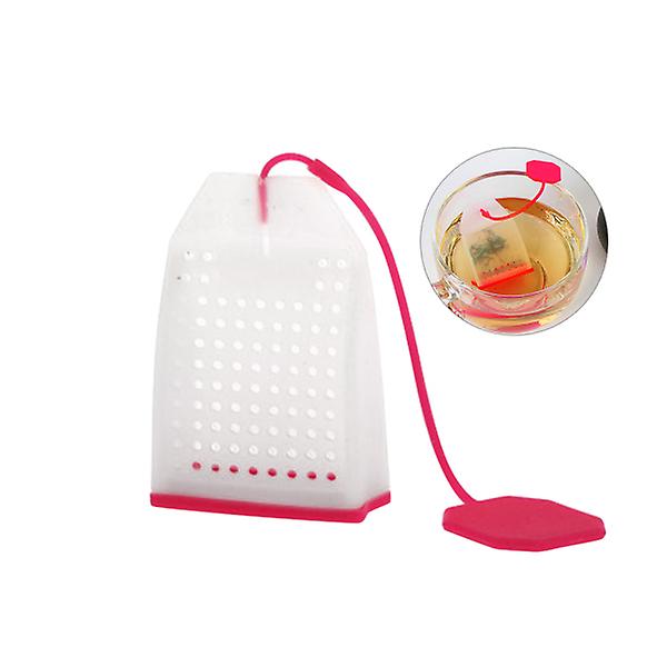 Silikon gjenbrukbar tepose te-infuser sil løs blad filtre steiler for tekopper krus tekanner (rød)RødTransparent Red Transparent