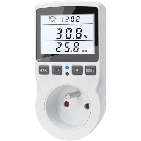 Power Meter with Socket Wattmeter, Power Consumption with 11 Modes, Backlit LCD Display, Energy Saving, Overload Protection, 3680W