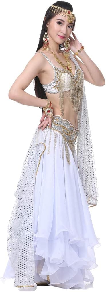 210cm*95cm Chiffon Glitrende Prik Håndklæde Scene Dansebeklædning Tørklæder Mavedans Sjaler Slør