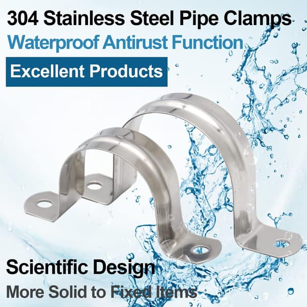 20pcs U-Clamp - 304 Stainless Steel, Pipe for Fixing Ø 32mm Pipe Clamp Ring Pipe Fixing