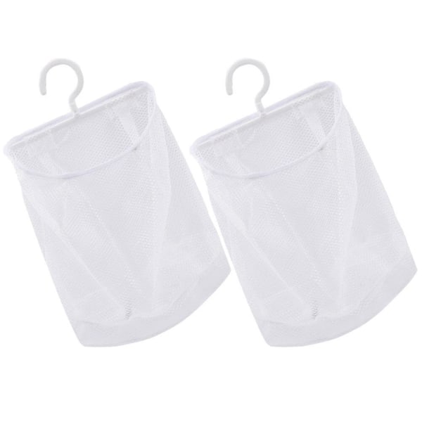 2 st Förvaringsleksaker Klädnyp Påse Hängare Återanvändbar Nätpåse Frukt Grönsaker Förvaringsfickor Lök Förvaring Nätpåse Vit 24.5X22CM White 24.5X22CM