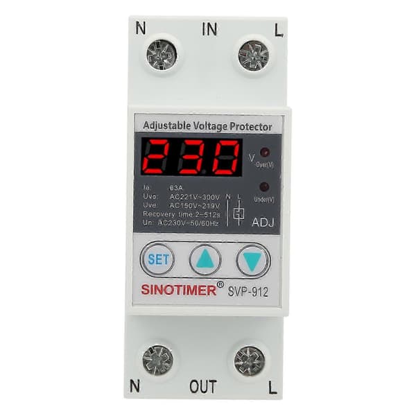230V Over- og underspenningsvern Justerbart Gjenopprettingsvernrelé Voltmeter SVP91263A
