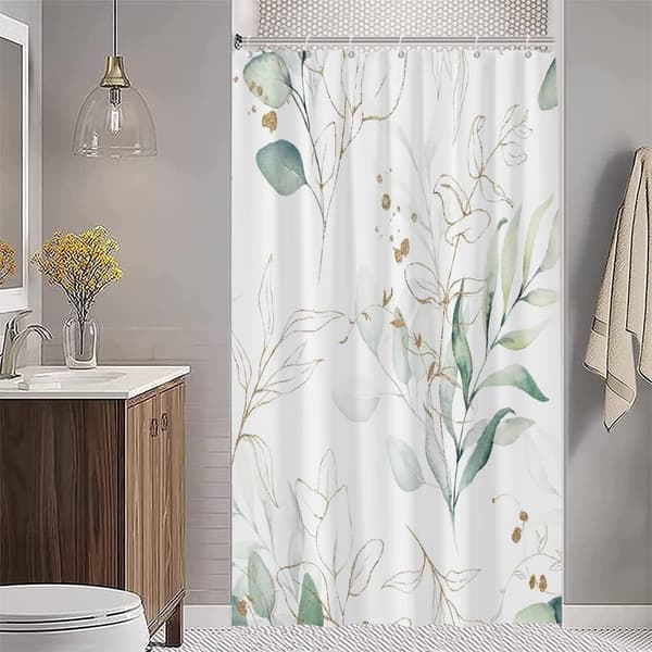 120x180 cm, Eukalyptus badeforhæng, grønt blad plante badeforhæng