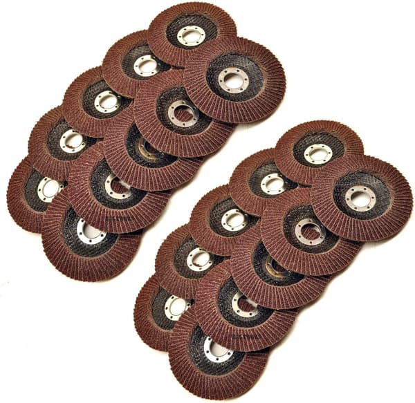 20 x Flap Discs 40 Grit Angle Grinder 4.5 \" (115mm) Flat Grinding Sanding