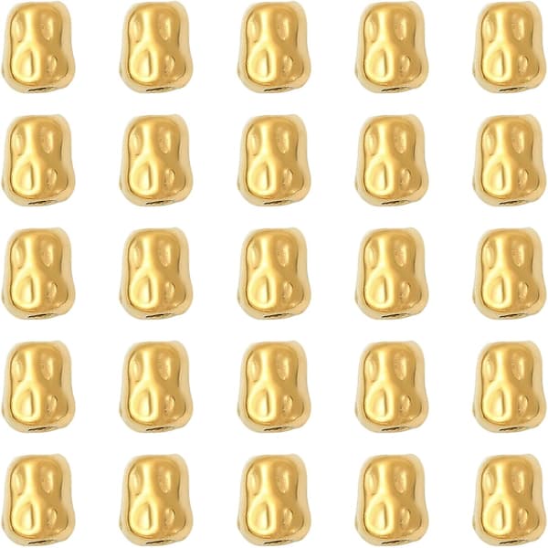 30 stk. 18K forgyldte perler i rustfrit stål, søjlearmbåndsperle