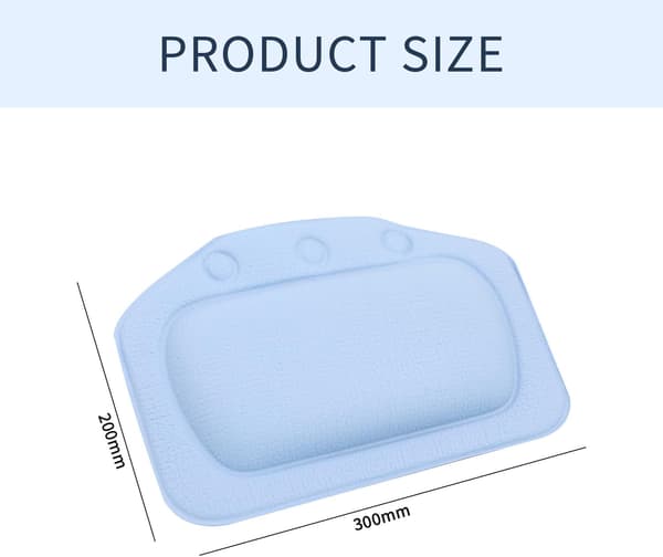 Badkudde Badkarspolstring med Sugproppar, Ergonomisk Hem Nackstöd Kudde för Badkar Spa Kudde, Jacuzzi, Badtunna
