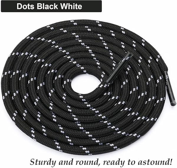 Round Shoelaces [2 Pairs] Durable Boot Laces for Hiking and Work Boots