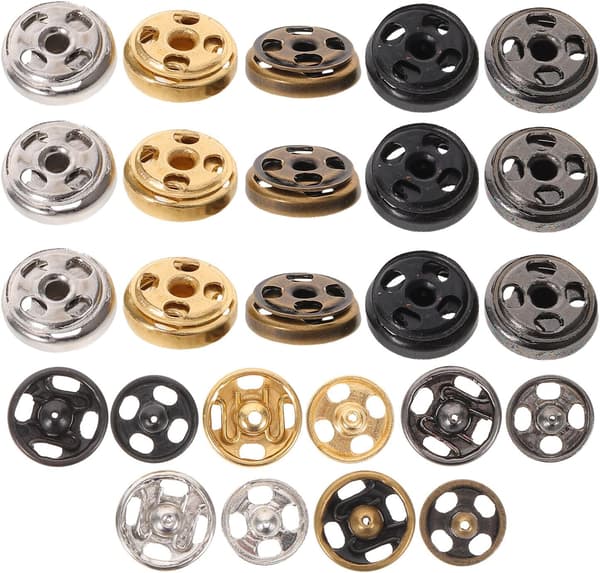 100 sett 6 mm mini kobberknapper til klær, sy på metalltrykknapper
