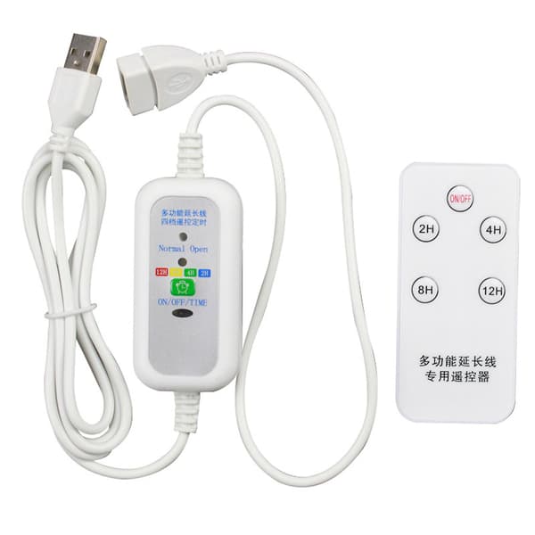 5V 1,5m Fjernkontrollbryter 2-12 Timer Timer Strømkabel For USB Vifte L