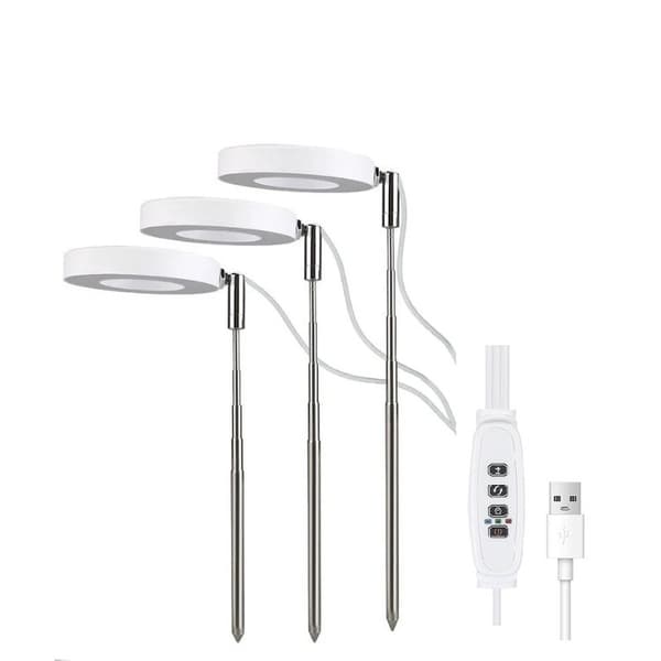 15W Adjustable Grow Light with Three Heads and Red and Blue Light, 3.5 inch
