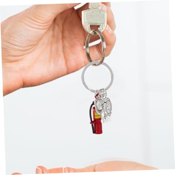 Firefighter Keychain with Fire Extinguisher and Helmet Charms Durable Appreciation Symbols