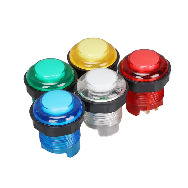 5 stk. Arcade-trykknapper Profesjonelle LED-belyste trykknapper for spillmaskin 5V