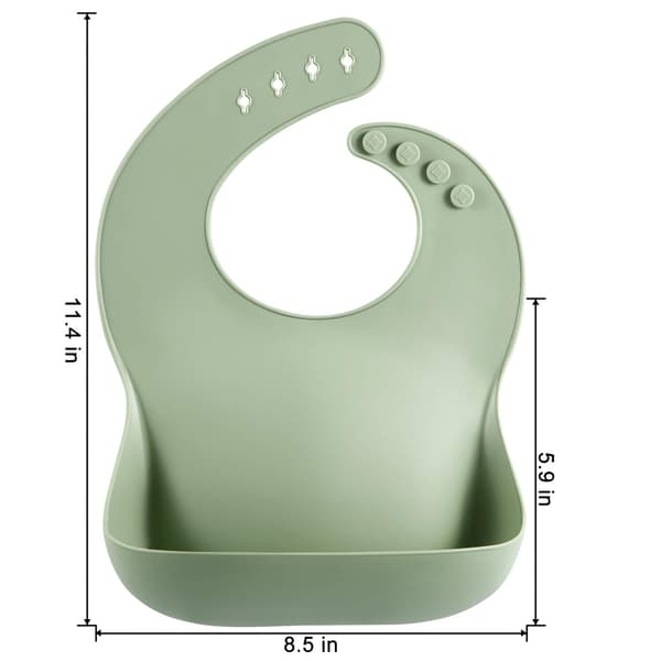 Set med 3 silikonhaklappar för bebisar, vattentäta, mjuka, unisex, 10-72 månader (brun/blå/grön) Brun/blå/grön