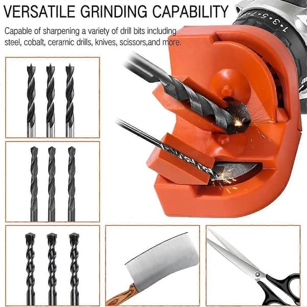 Drill Bit Sharpener - Electric Sharpening Tool for All Drills, Including Twist Drills, Carbide, Knives, and Scissors