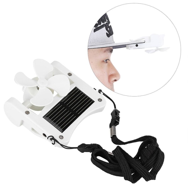 Mini Solar Powered Fan Clip-on Usb Cooling Fan For Mountain Climbing Camping - WhiteWhite