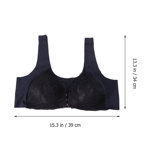 No Steel Ring One-piece Bra Sexy Front Buckle Bra Underwear Lingerie For Woman Ladies (black-3xl)Bla