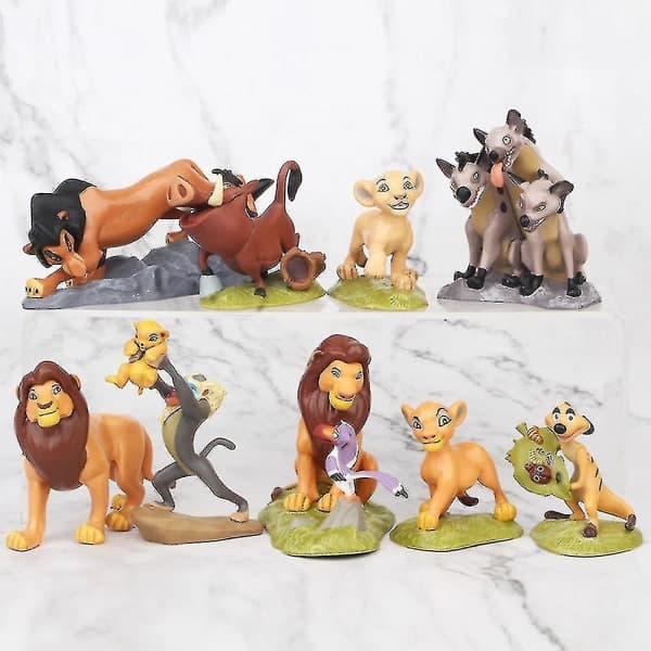 9-pack Lejonkungen Simba Nala Timon Modellfigurer PVC Actionfigurer Klassiska Leksaker Bästa Julklappar