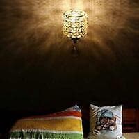Modern Crystal Wall Lamp with Pull Switch Gold Wall Lamp for Bedroom Aisle E14 Socket (Bulb Not Included)