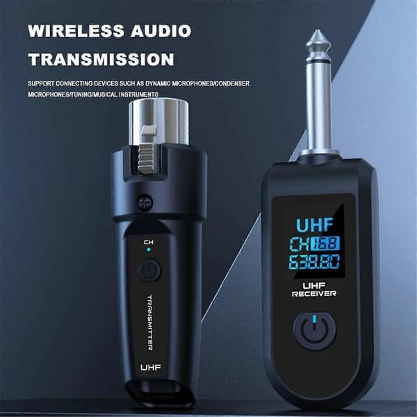 UHF XLR Adapter System Trådløs Mikrofon Sender Mottaker for Dynamisk Mikrofon Gitar Lyd