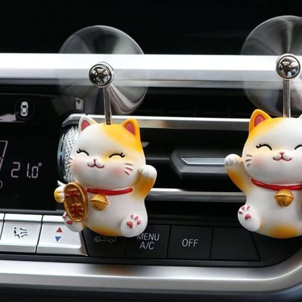 Auto Air Vent Clip Søt Lucky Cat Luftutløp Luftfrisker Parfyme Duft Aroma Diffuser Dekorasjon -
