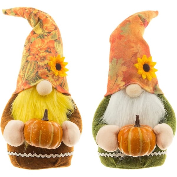 Autumn Gnome Græskar Svensk Ansigtsløs Gonk Gnome Mini Plys Håndlavet Julemand Ragdoll til hjemmet, haven (orange+grøn
