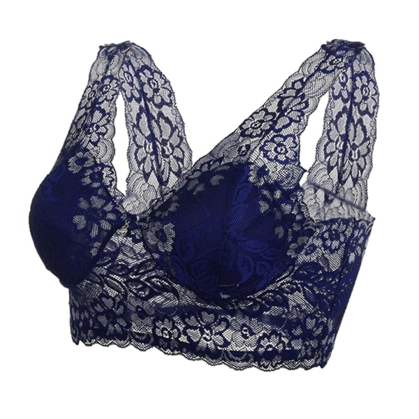 Sports Lace BH Sexy Smuk Uden Stålring BH Til Dame Kvinde (blå, Xxl)BlåXXL Blue XXL