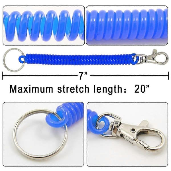 6-pack Färgglada Flexibla Stöldskydds Spiralband Stretch Tether