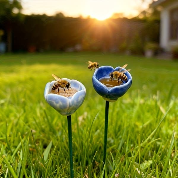 6-pakning keramisk bibar, håndlaget fôringsstasjon 6-piece ceramic bee feeder