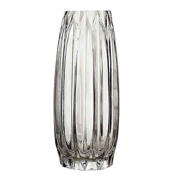 Nordic Glassthick Vase Transparent Sort Vase Stue(grå)-l