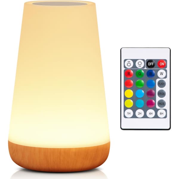 Night Light, LED Touch Bedside Lamp, 13 RGB Color Changes, 5 Brightness Levels, Timer Function, Rechargeable